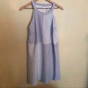 Vineyard Vines seersucker sleeveless blue and white dress size large
